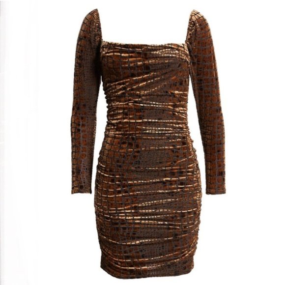 Leith mini stretchy velvet mini dress - Picture 2 of 8